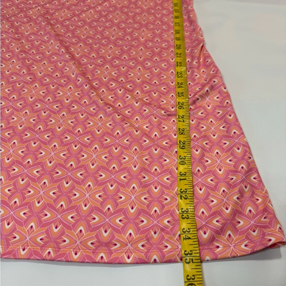 Cabana Life Pink Patterned Tunic Dress/swim coverup with Solid Trim size large - Picture 11 of 14